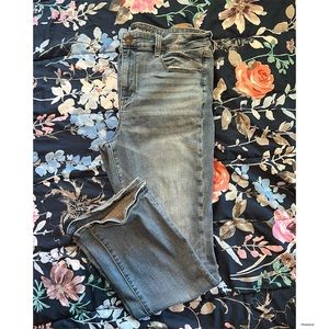 American Eagle hi rise skinny kick jeans size 16 short